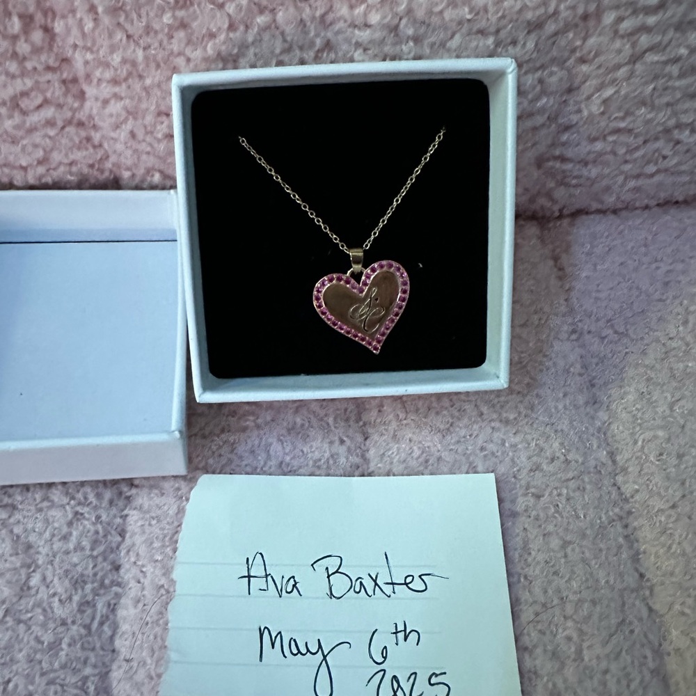 Sabrina Carpenter SC Pink Heart Pendant Necklace OFFICIAL Merch